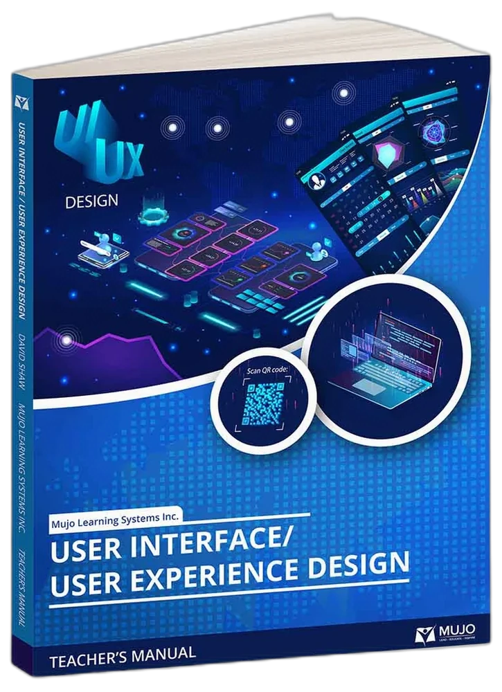UI/UX Design textbook cover — user interface and user experience curriculum for higher education.