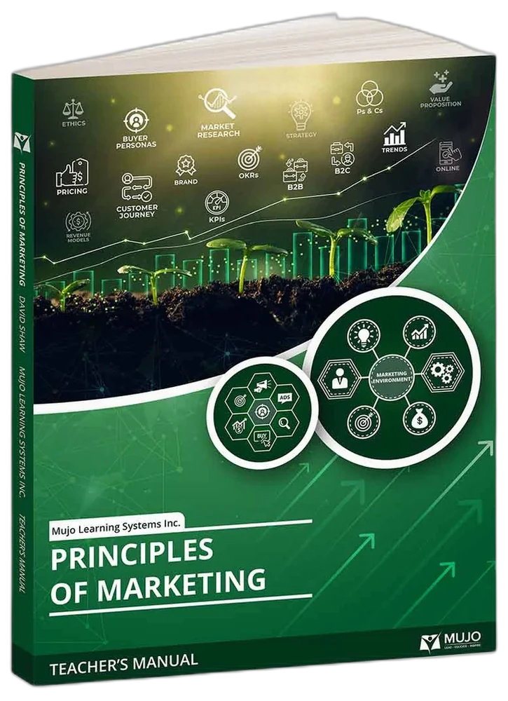 Principles of Marketing textbook cover — foundational marketing curriculum for university programs.