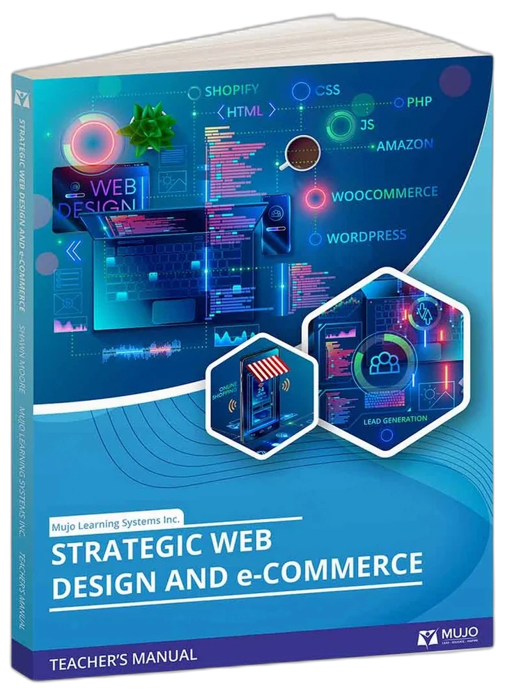 Strategic Web Design and e-Commerce textbook cover — university web design and ecommerce curriculum.