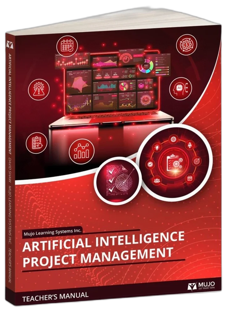 Artificial Intelligence Project Management textbook cover — AI-enabled PM curriculum for colleges and universities.